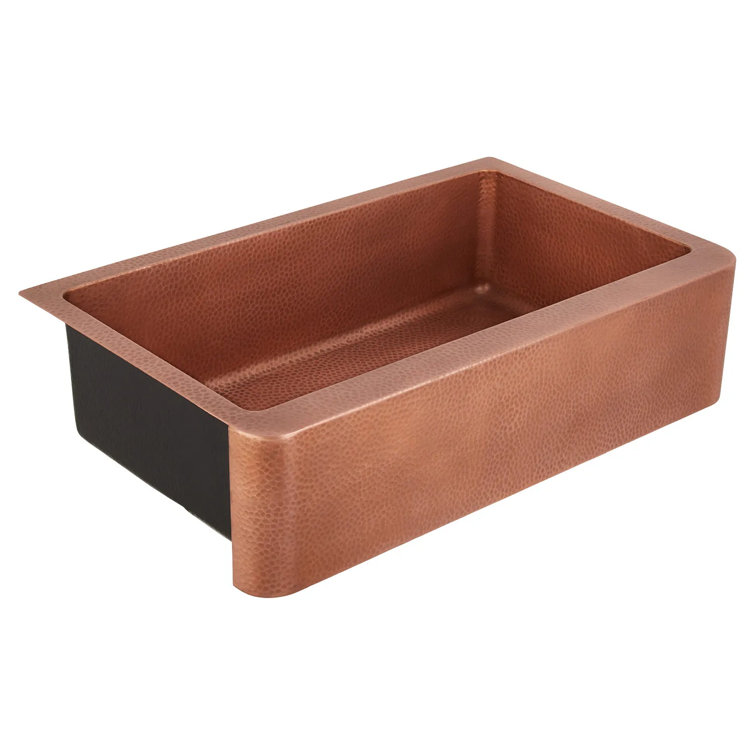 Fiona 36'' Hammered Copper Farmhouse Kitchen Sink
