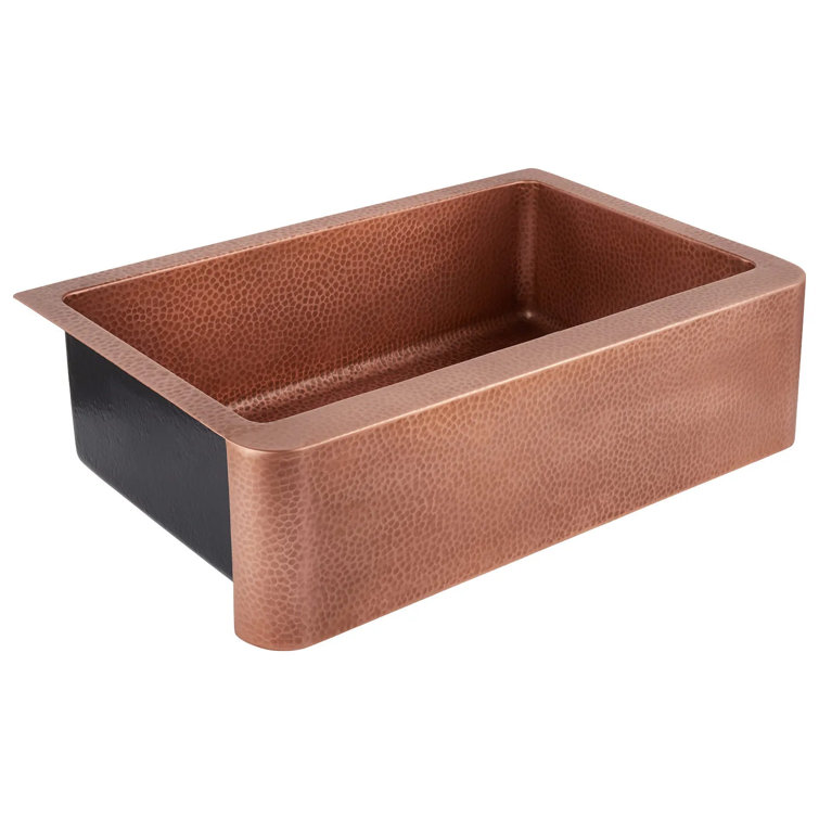 33'' Hammered Copper Farmhouse Apron Sink