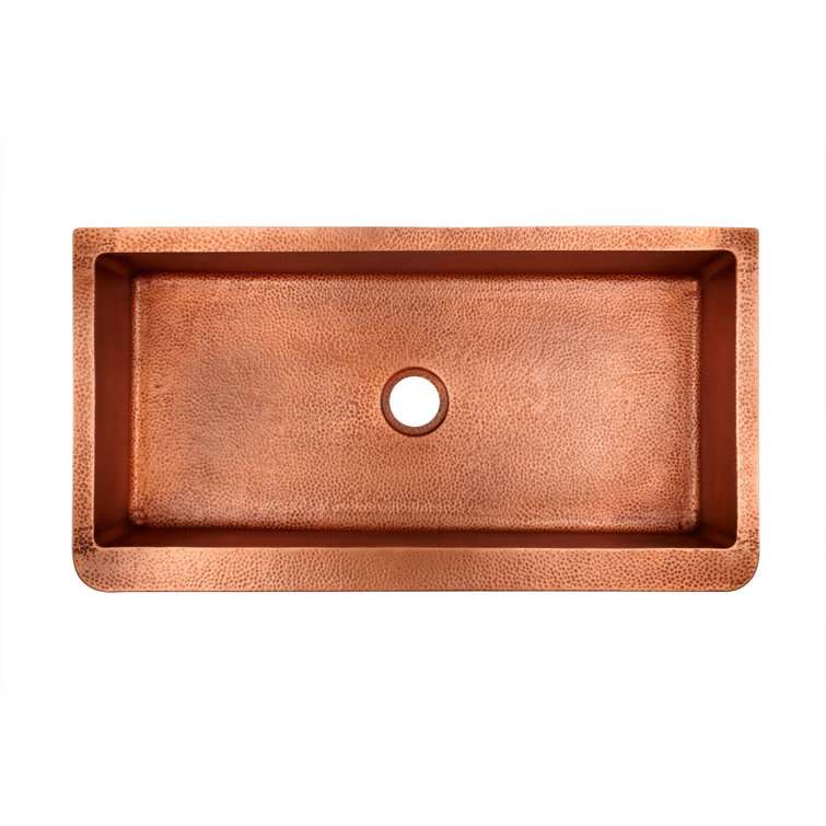 42'' Rectangular Hammered Copper Farmhouse Sink