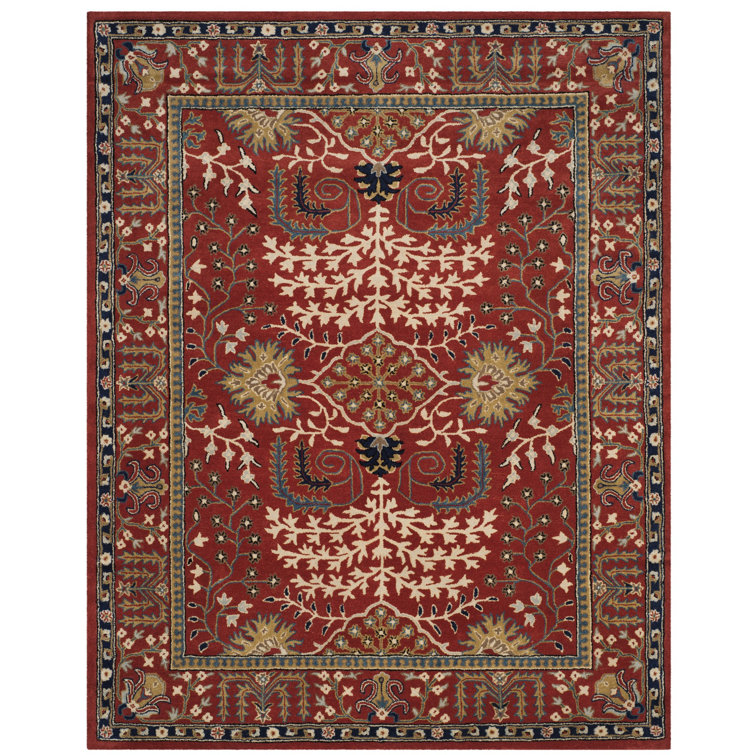 Antiquity Red and Multi Wool 5' x 8' Handmade Tufted Rug