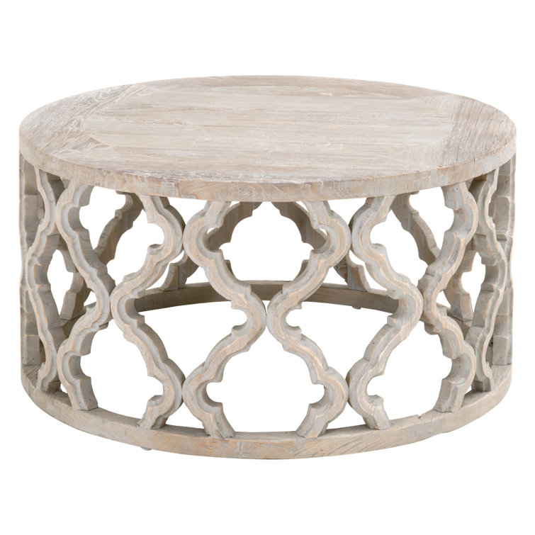 Traditional Round Brown Wood Occasional Coffee Table