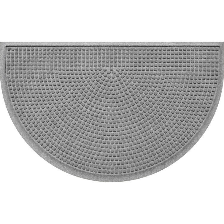Medium Gray Semi-Circle Rubber Outdoor Door Mat