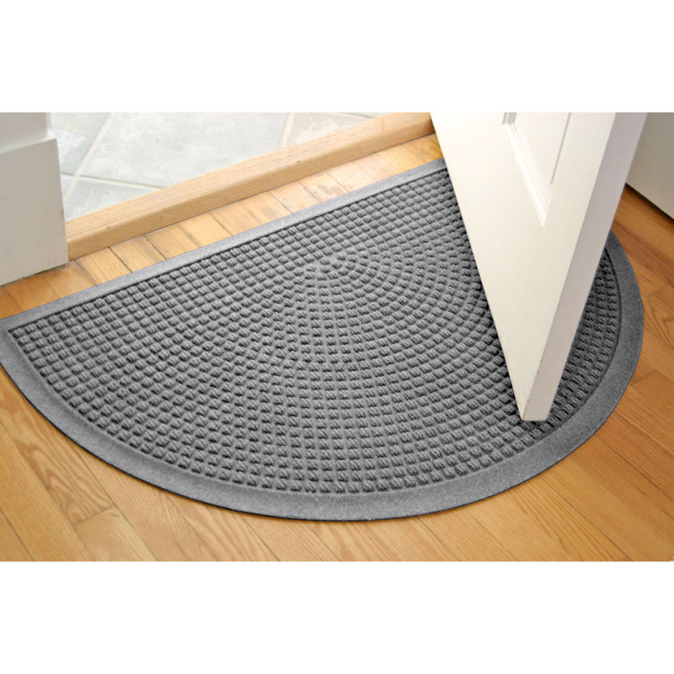 Medium Gray Semi-Circle Rubber Outdoor Door Mat