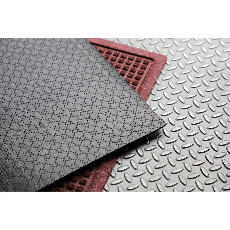 Bordeaux Rubber Outdoor Door Mat with Cube Pattern