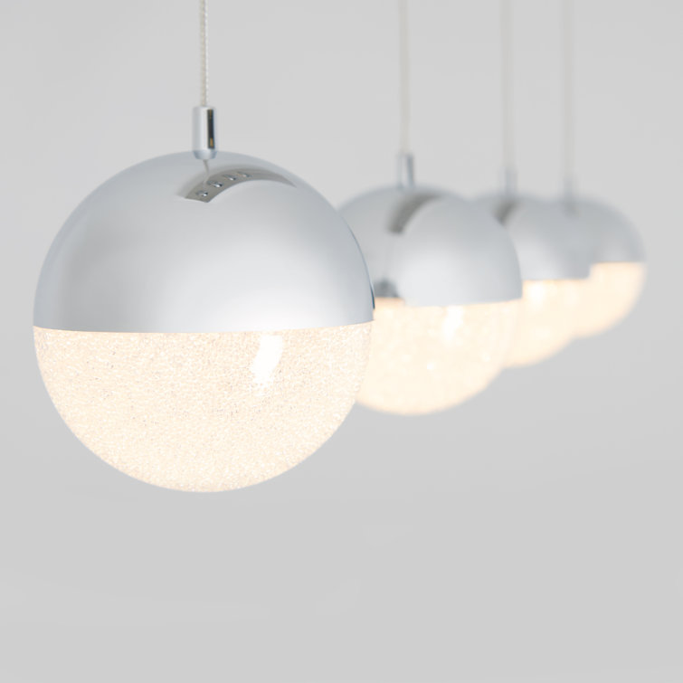 Sparkle Chrome 4-Light LED Globe Pendant