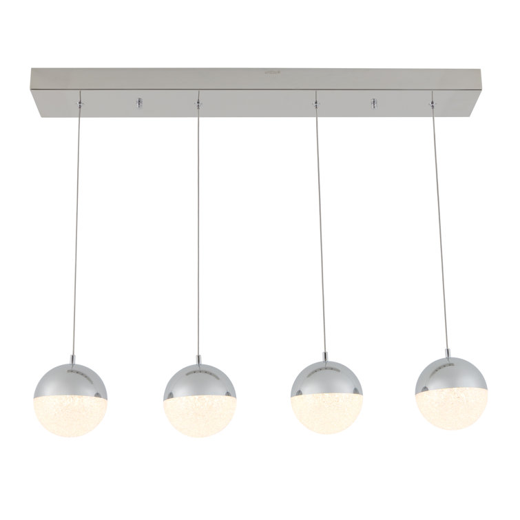 Sparkle Chrome 4-Light LED Globe Pendant
