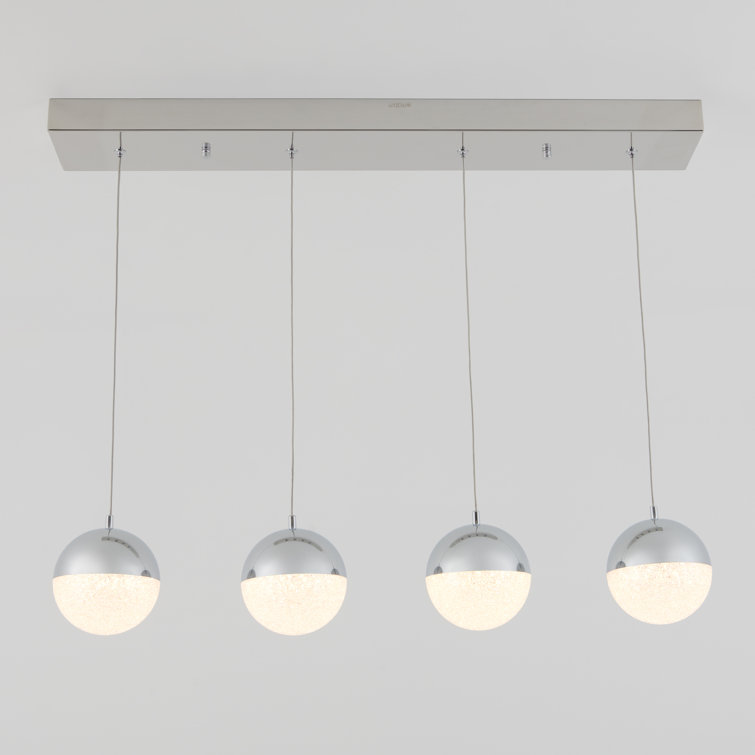 Sparkle Chrome 4-Light LED Globe Pendant