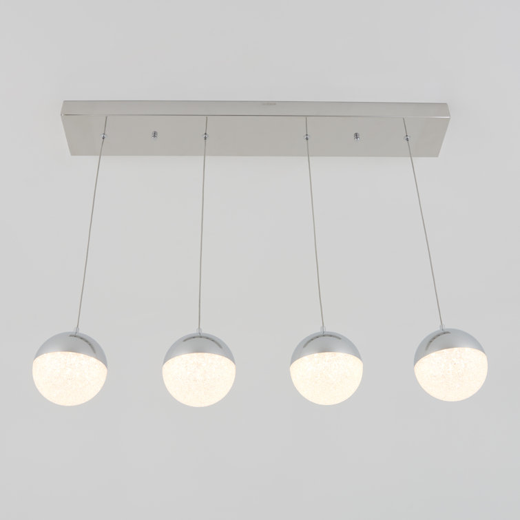 Sparkle Chrome 4-Light LED Globe Pendant