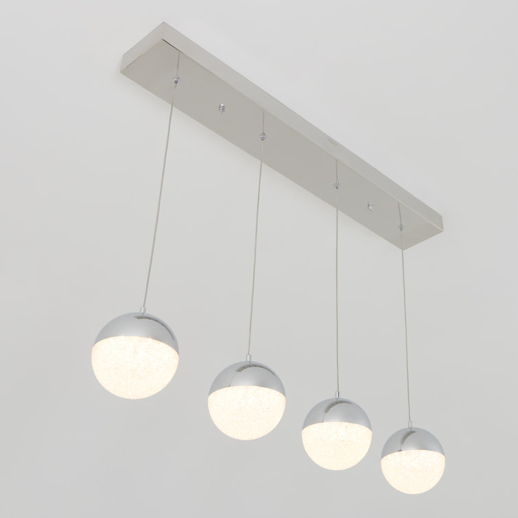 Sparkle Chrome 4-Light LED Globe Pendant