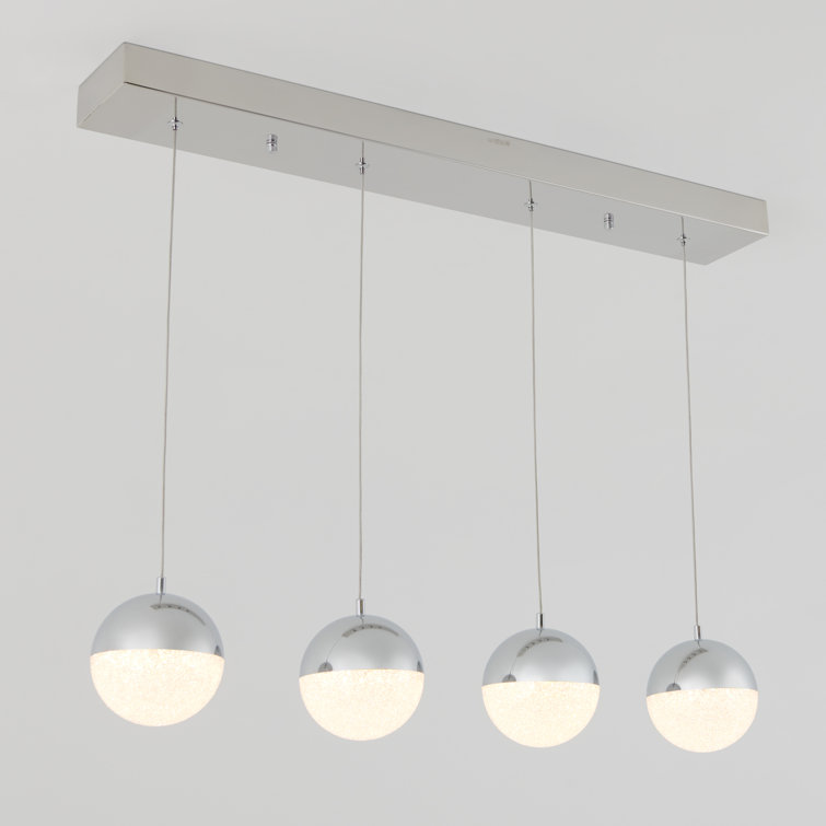 Sparkle Chrome 4-Light LED Globe Pendant