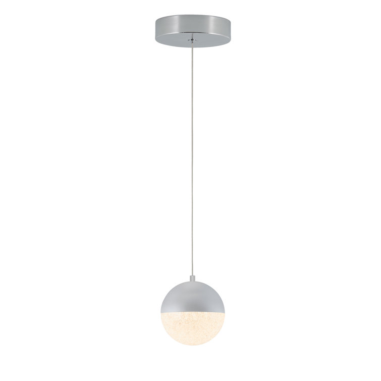 Chrome Globe LED Pendant Light with Glass Diffuser