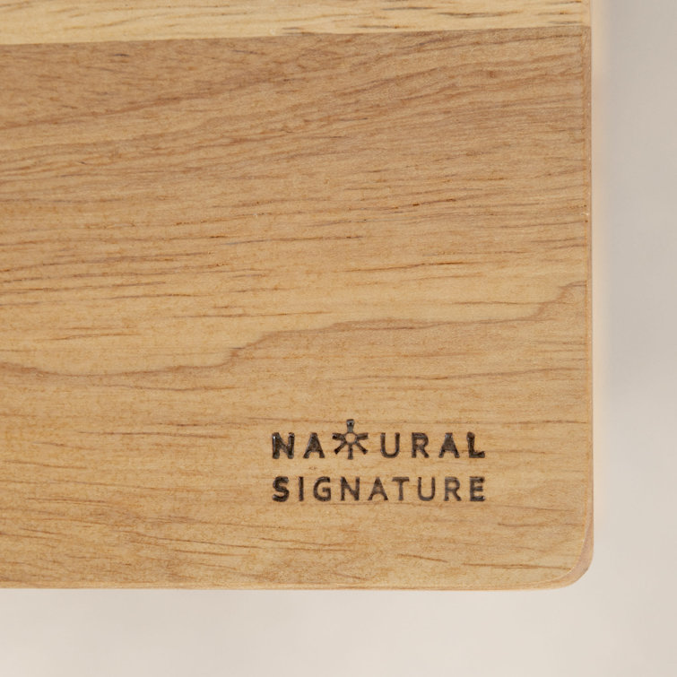 Natural Rubberwood 39" Scandinavian Computer Desk with Drawer