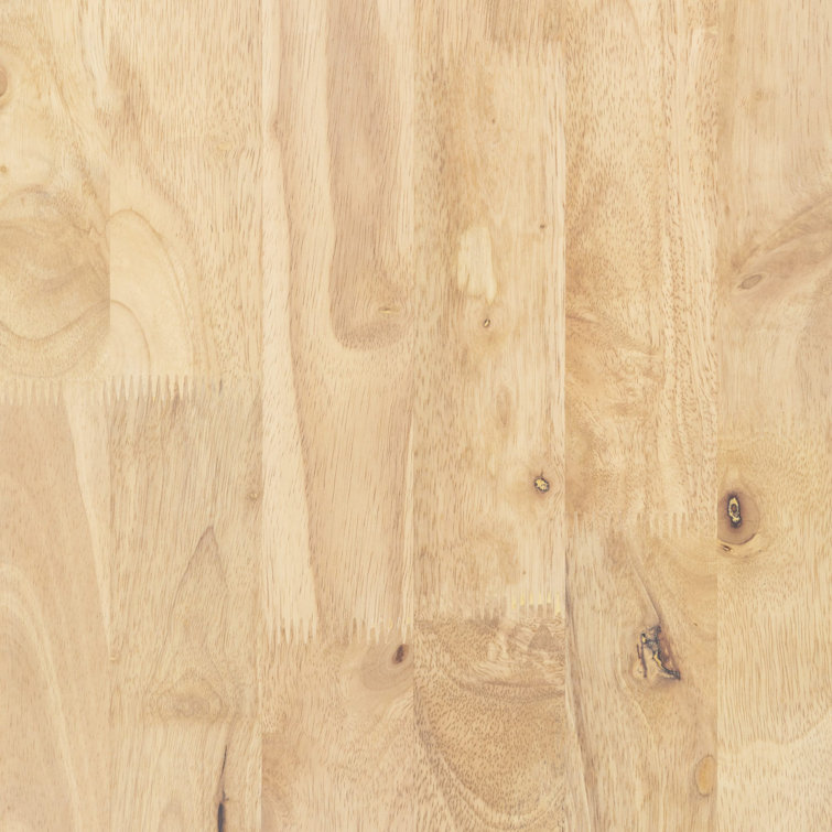 Natural Rubberwood 39" Scandinavian Computer Desk with Drawer