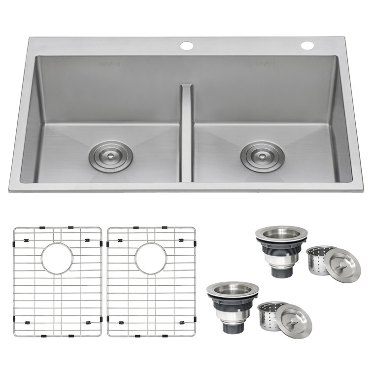 Ruvati 36-inch Stainless Steel Double Bowl Kitchen Sink