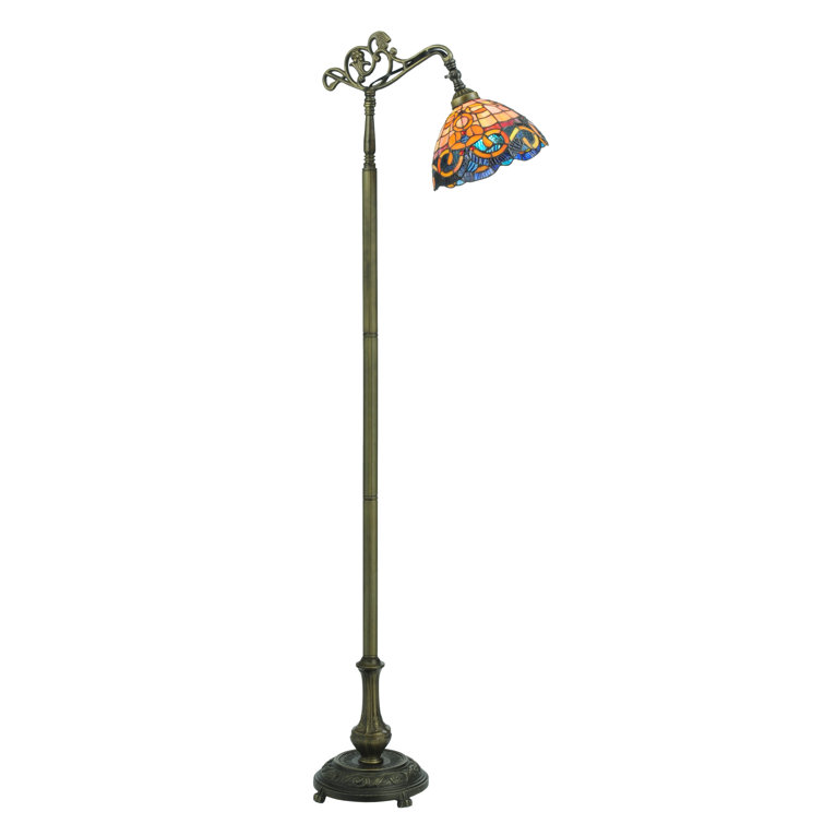 Antique Brass 63" Stained Glass Energy Star Floor Lamp