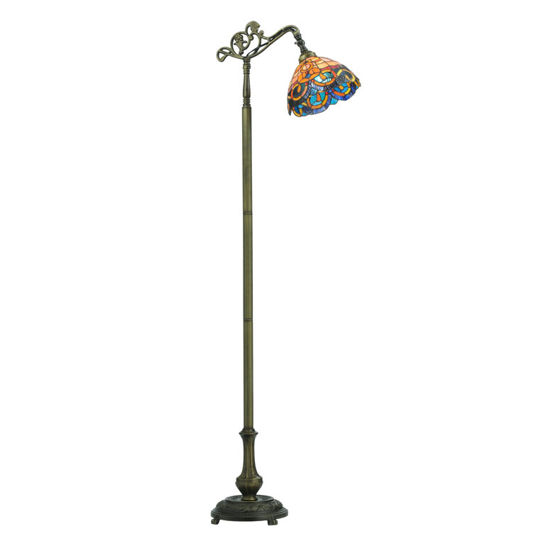 Antique Brass 63" Stained Glass Energy Star Floor Lamp