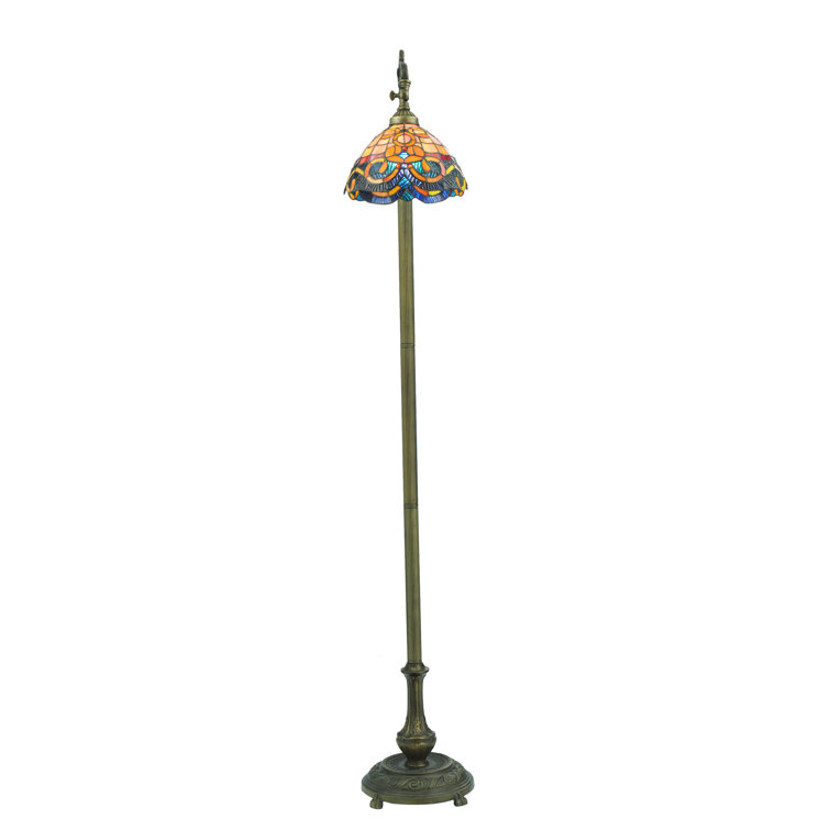 Antique Brass 63" Stained Glass Energy Star Floor Lamp