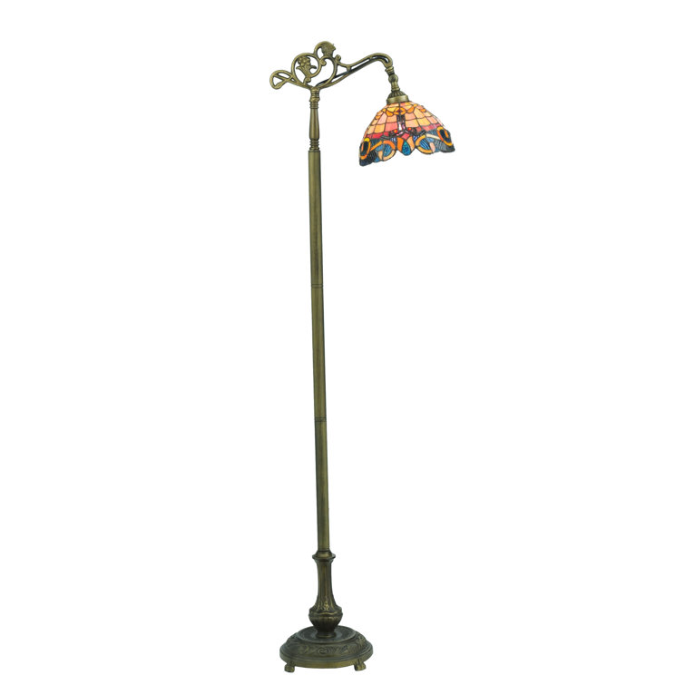 Antique Brass 63" Stained Glass Energy Star Floor Lamp