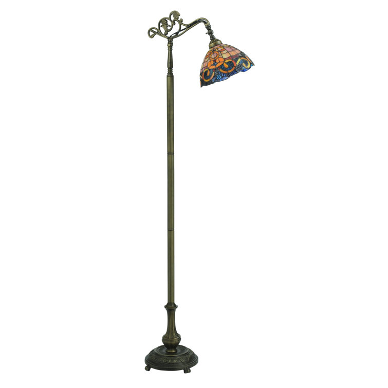 Antique Brass 63" Stained Glass Energy Star Floor Lamp