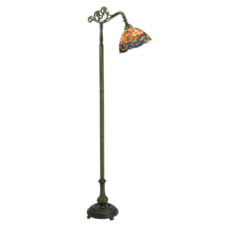 Antique Brass 63" Stained Glass Energy Star Floor Lamp