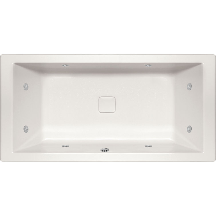 Versailles 72'' x 36'' White Acrylic Drop-In Bathtub with Jets