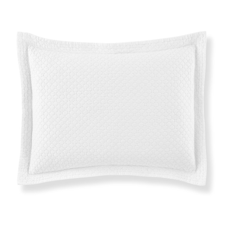 White Cotton Matelasse Standard/Queen Pillow Sham