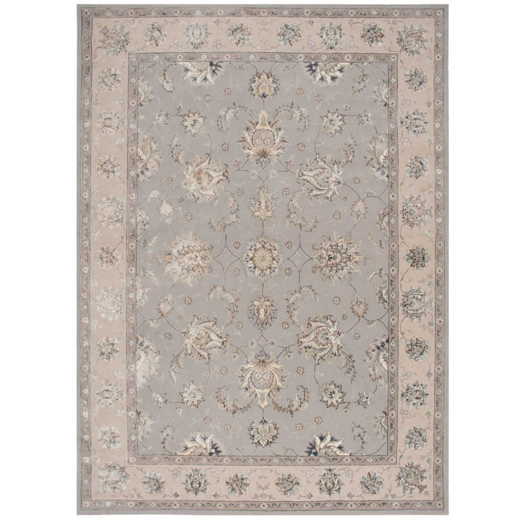Hand-Tufted Silvery Gray Wool and Viscose 8'x11' Area Rug