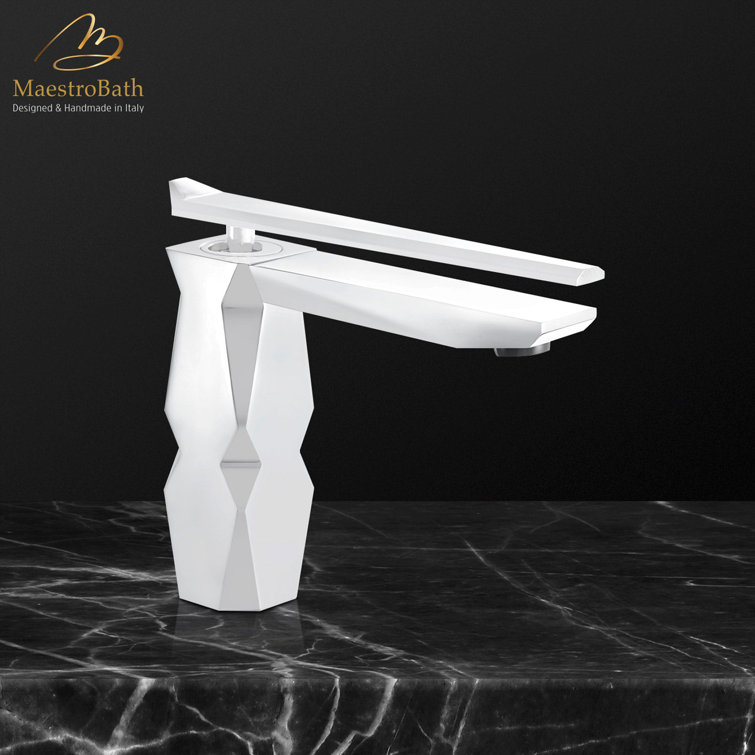 Ikon Luxury White Spanish Single-Handle Bathroom Faucet