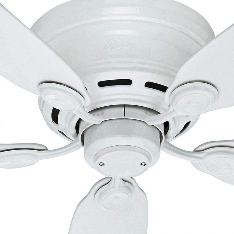 Sleek 42" White and Light Wood Low Profile Indoor Ceiling Fan