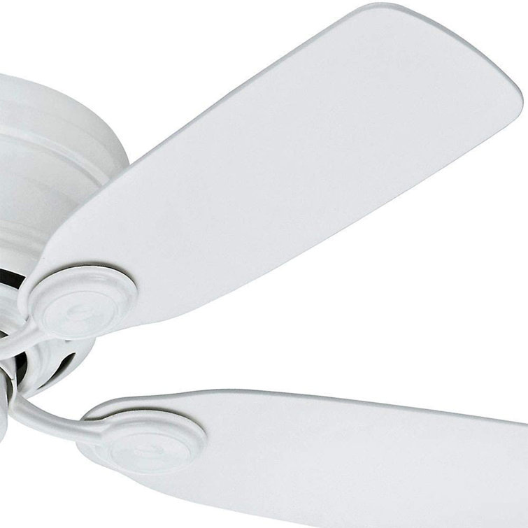 Sleek 42" White and Light Wood Low Profile Indoor Ceiling Fan