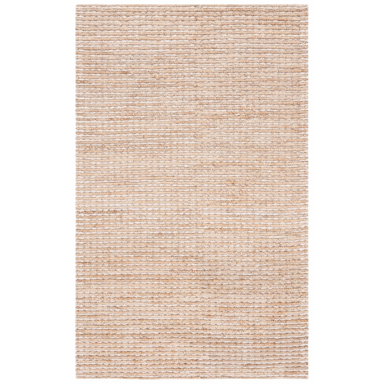 Ivory and Natural Flatweave Jute Area Rug, 8' x 10'