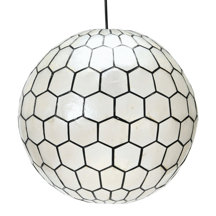 Black Capiz Globe Pendant Light with LED and Incandescent Options
