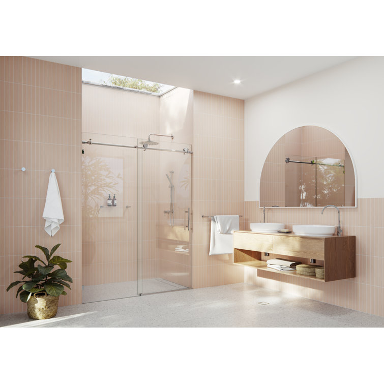 Eclipse 48" x 78" Frameless Glass Sliding Shower Door in Polished Chrome