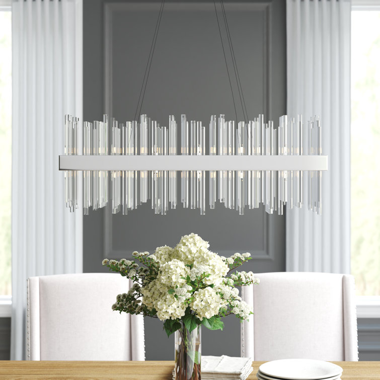 Gold Crystal Rods 20-Light Dimmable Chandelier