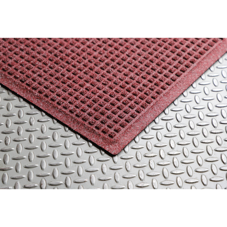 Bordeaux Rubber Outdoor Door Mat with Cube Pattern