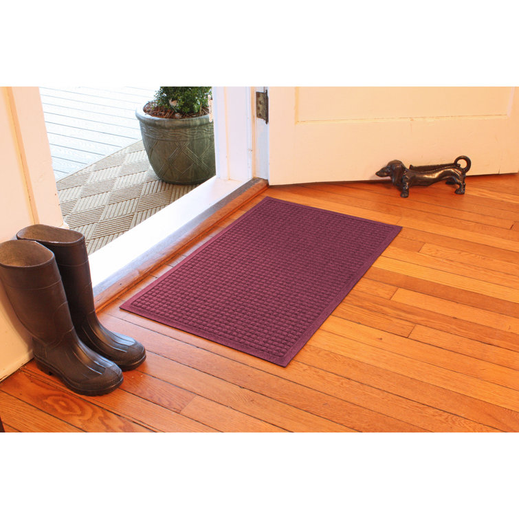 Bordeaux Rubber Outdoor Door Mat with Cube Pattern