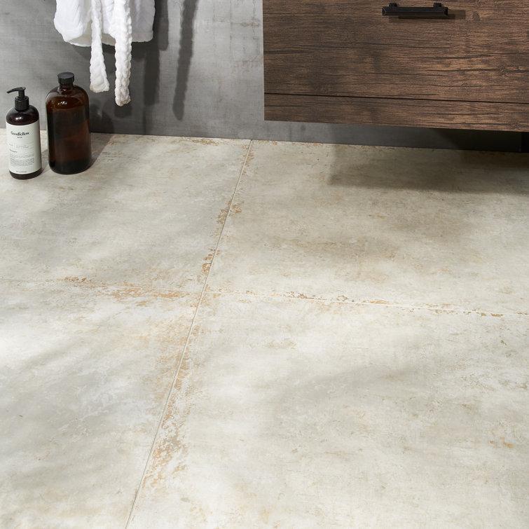 Large Format Beige Matte Porcelain Stone Look Floor and Wall Tile