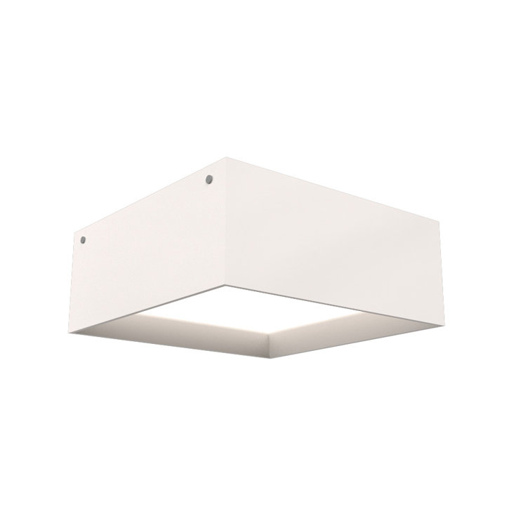 Imbuia Wood LED Square Flush Mount Light