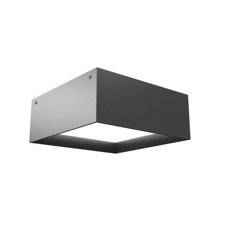 Imbuia Wood LED Square Flush Mount Light