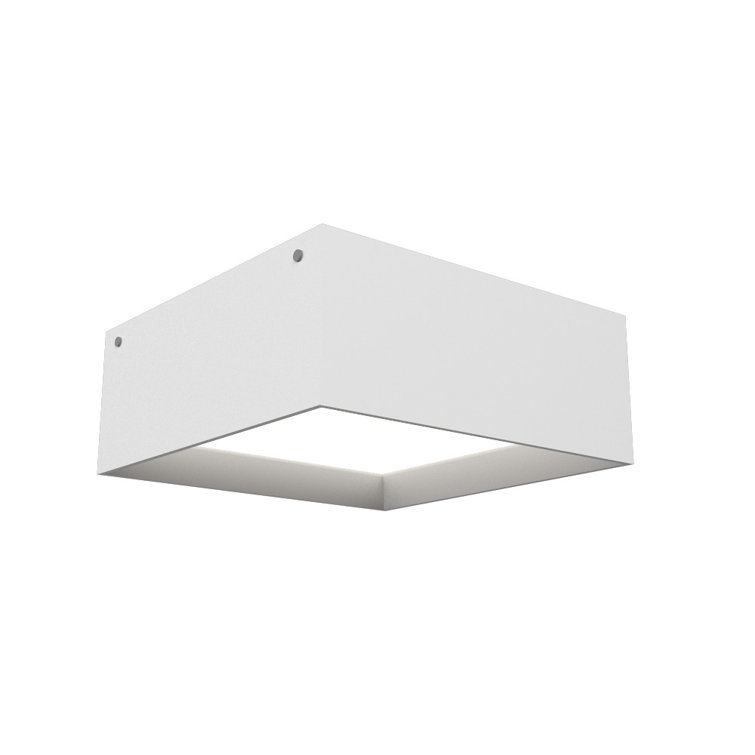 Imbuia Wood LED Square Flush Mount Light