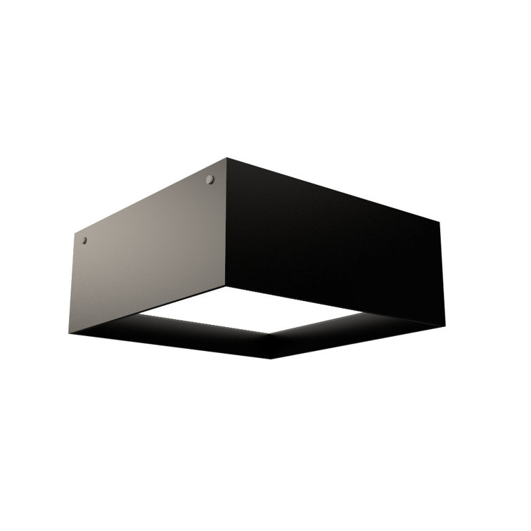 Imbuia Wood LED Square Flush Mount Light