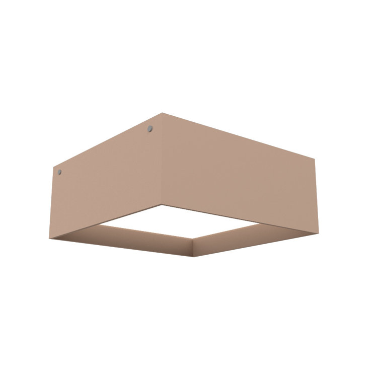 Imbuia Wood LED Square Flush Mount Light