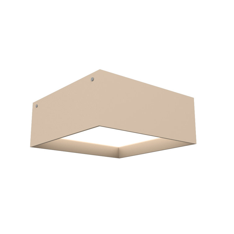Imbuia Wood LED Square Flush Mount Light