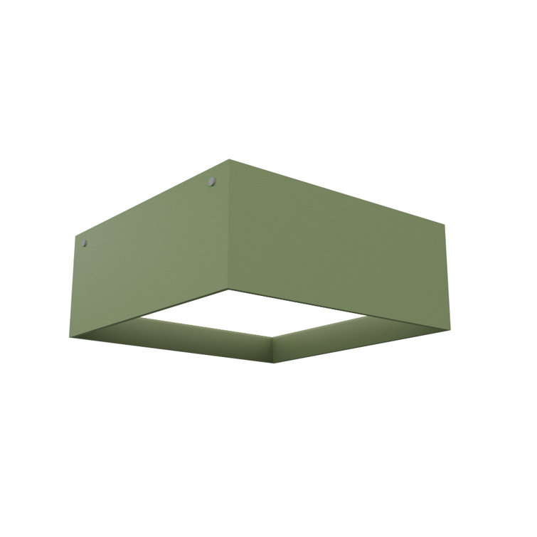 Imbuia Wood LED Square Flush Mount Light