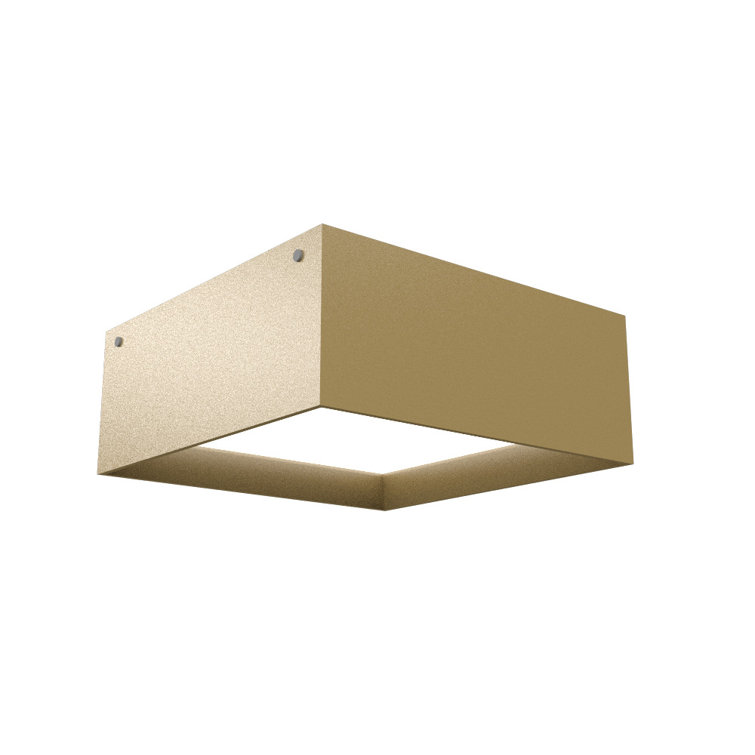 Imbuia Wood LED Square Flush Mount Light