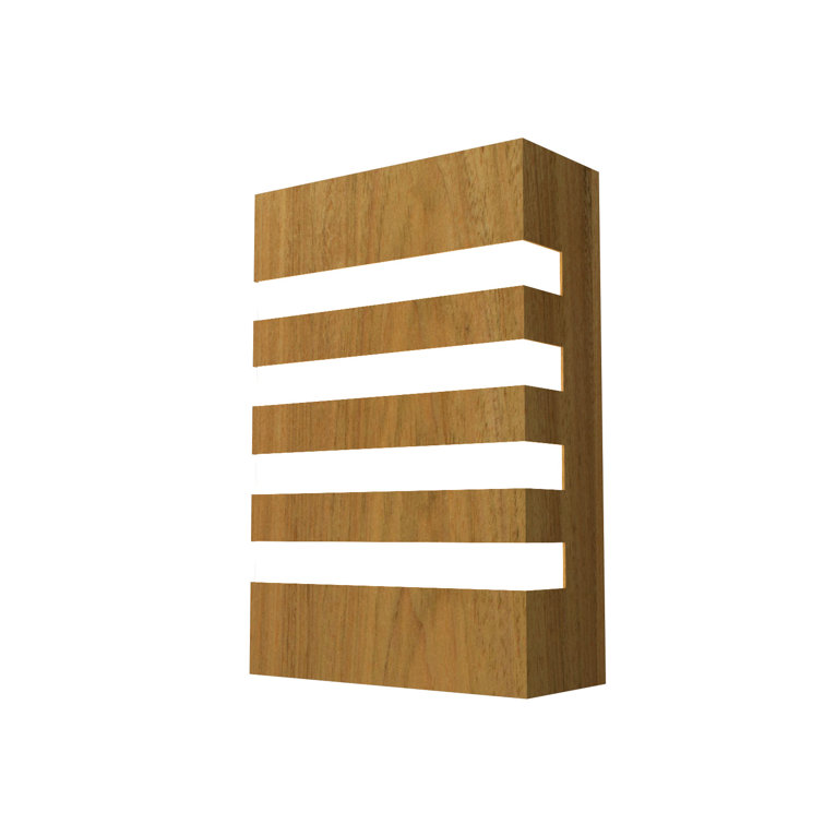Louro Freijo Wood and Stone 2-Light Wall Sconce