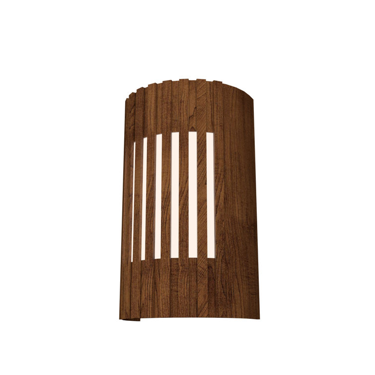 Imbuia Wood Veneer 2-Light Wall Sconce