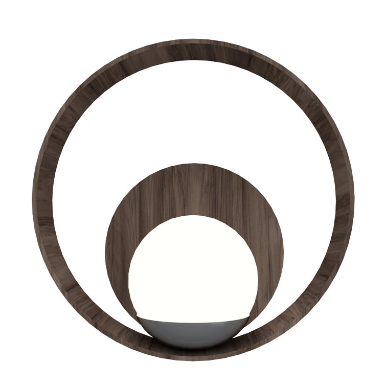 American Walnut Frosted Glass LED Hoop Wall Sconce