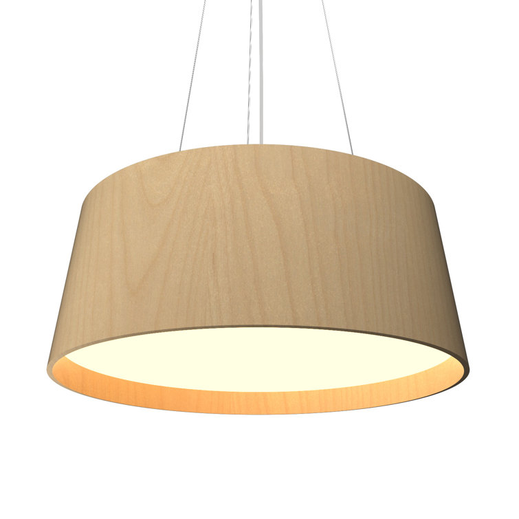 Maple LED Drum Pendant with Silver Cord
