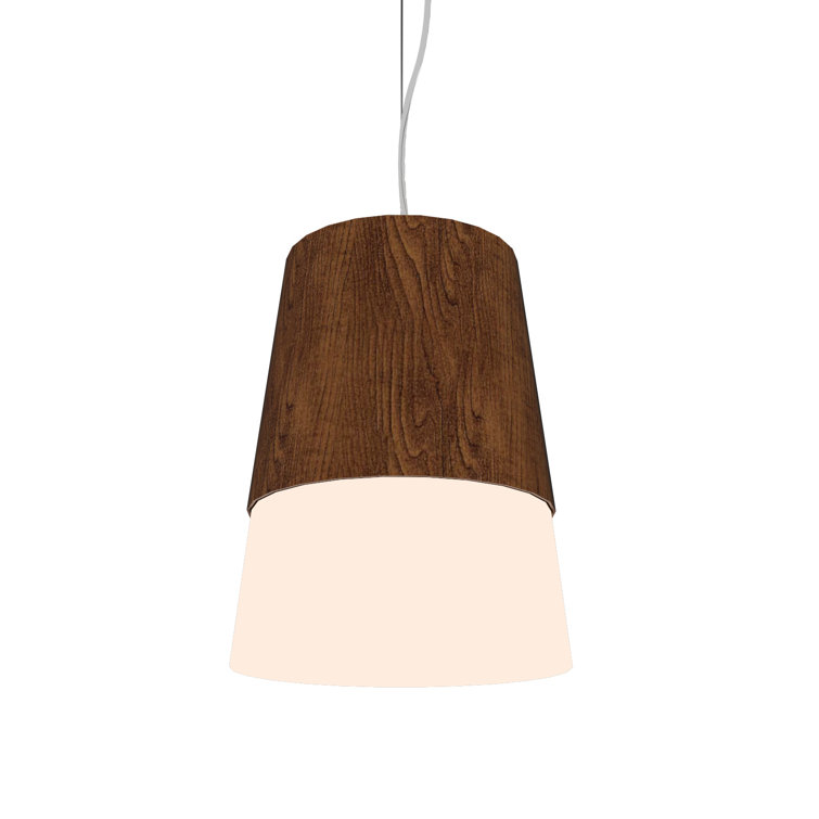 Imbuia and White Acrylic Mini LED Pendant Light